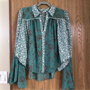Free people flowy semi see through top